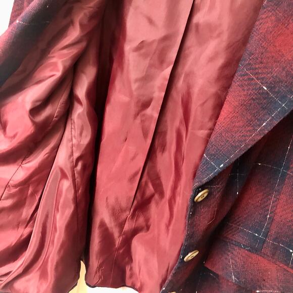 Maggie McNaughton Vintage Red, Blue, and Silver Suit Jacket Blazer - Picture 7 of 14